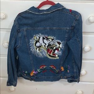 Cool embroidered jean jacket